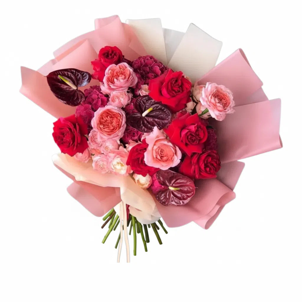 Modern Passion - Rose & Anthurium Bouquet