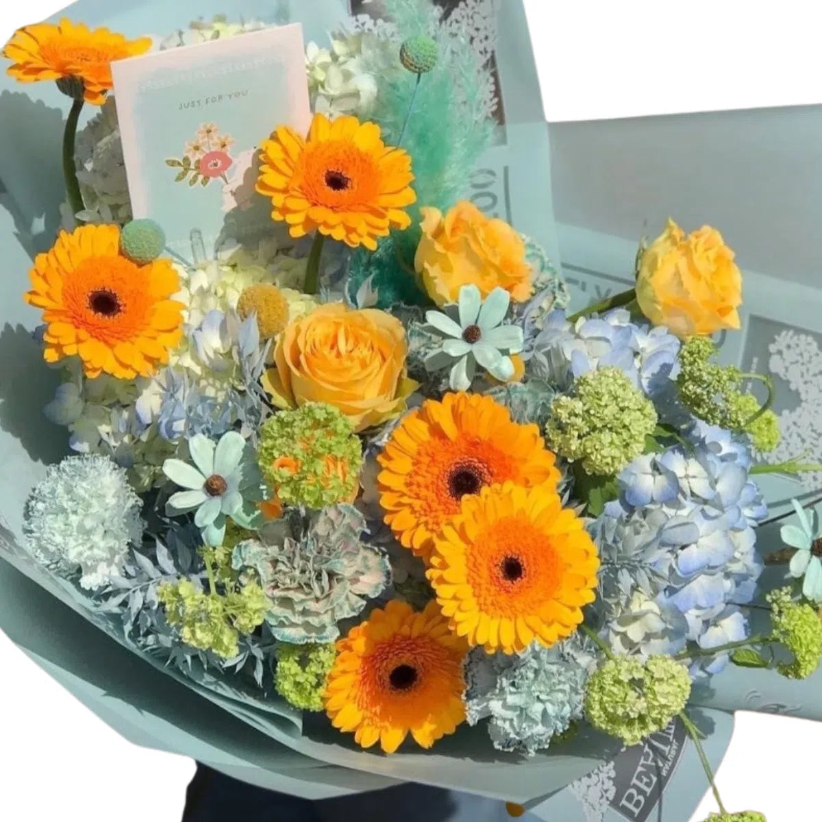 Zesty Bloom - Gerbera & Hydrangea Bouquet