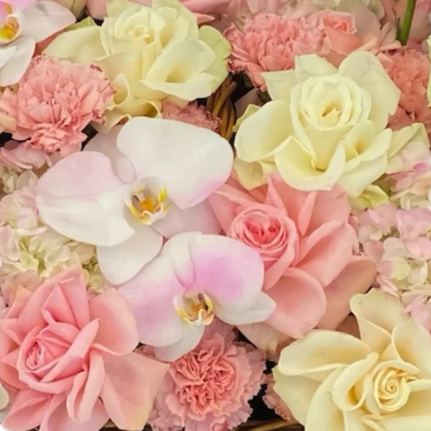 Garden Whisper Basket - Wooden Box Flower Arrangement