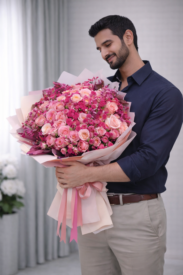 Blushing Beauty - Pink Radiance Rose Bouquet